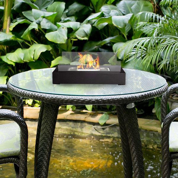 Northwest Metal BioEthanol Outdoor Tabletop Fireplace with Flame Guard